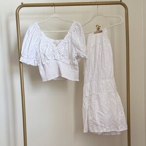 White Top and Maxi Skirt set